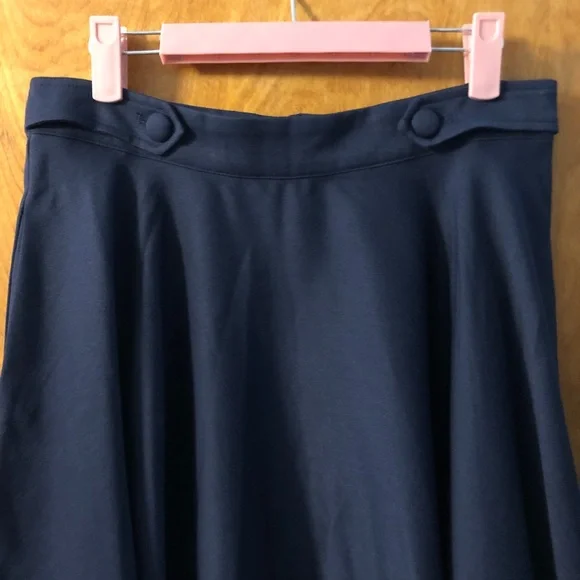 NWT Medium DiDi Navy Blue Retro Rockabilly Vintage Swing Pocket Skirt Modcloth - Picture 5 of 8